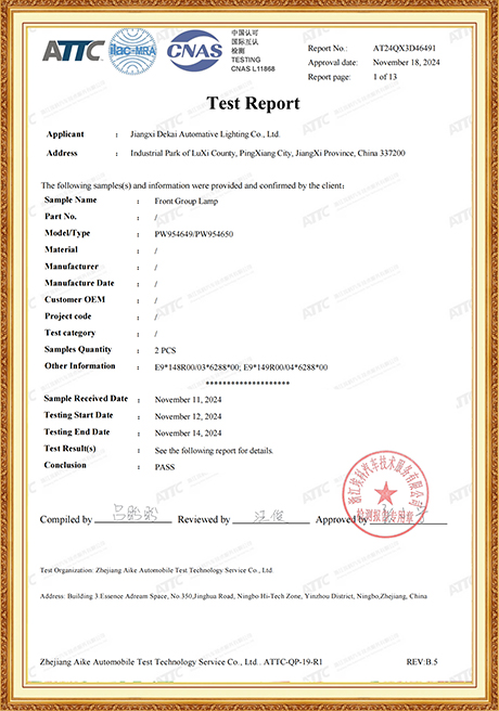 Certificate Of Honor